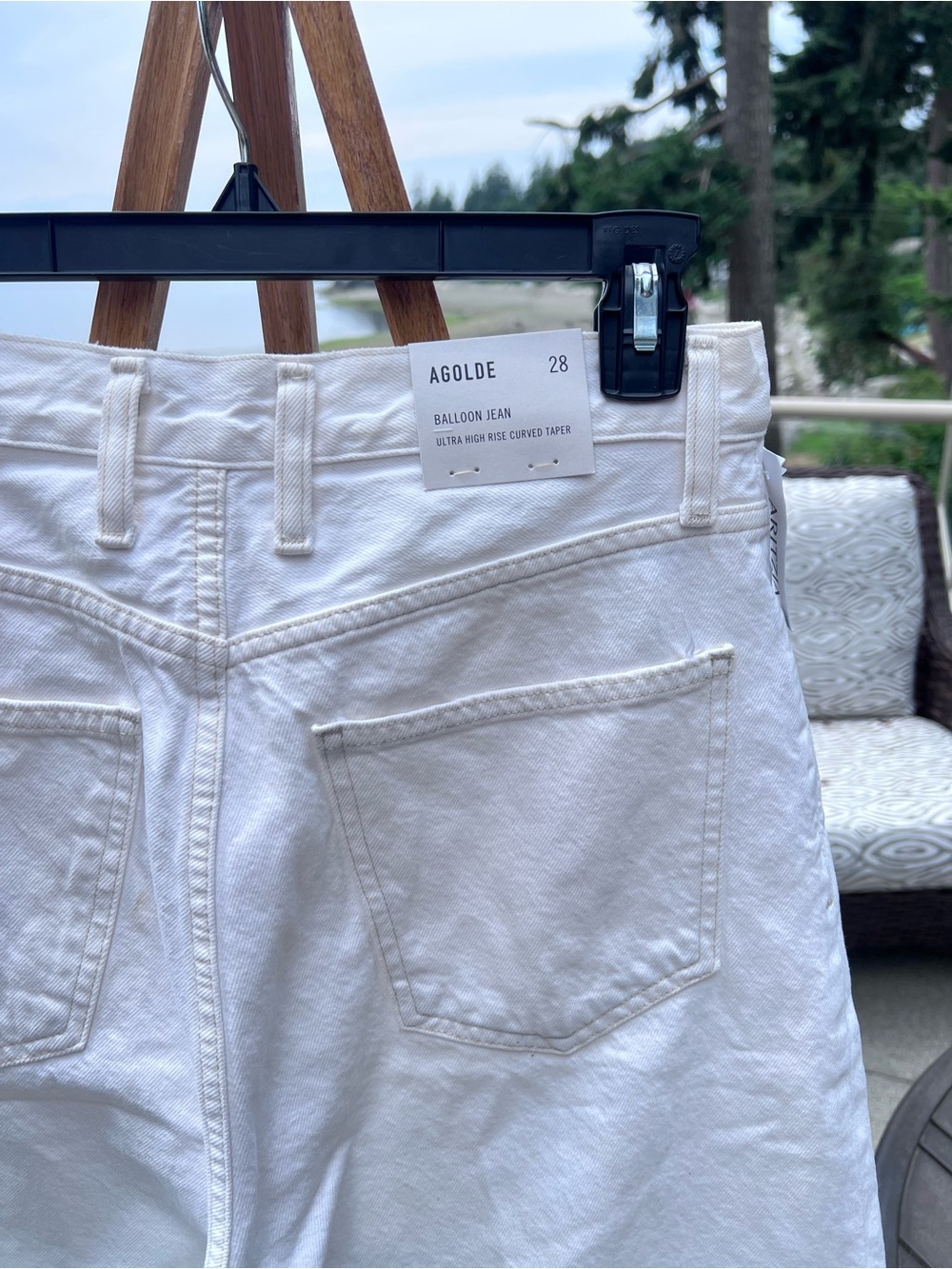 NWT AGOLDE Balloon Jean Ultra High Rise Curved Taper 28 Porcelain - Picture 2 of 8